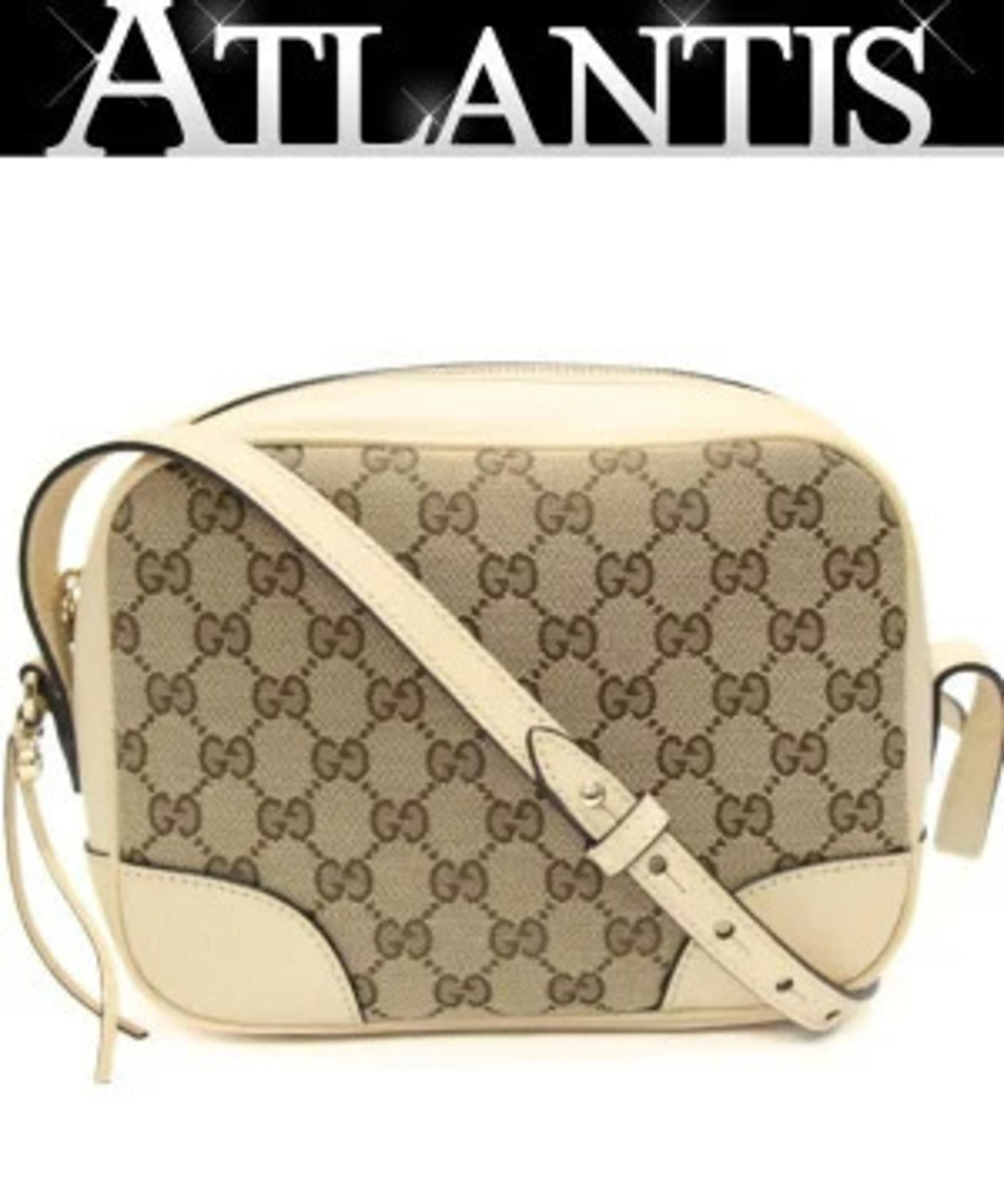 Gucci GG Canvas Shoulder Bag Beige Cream x Ivory White